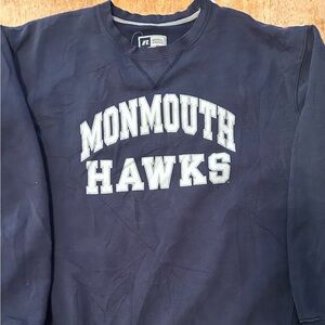 Russell Athletic 10 Monmouth Hawks Blue Crew neck Sweatshirt